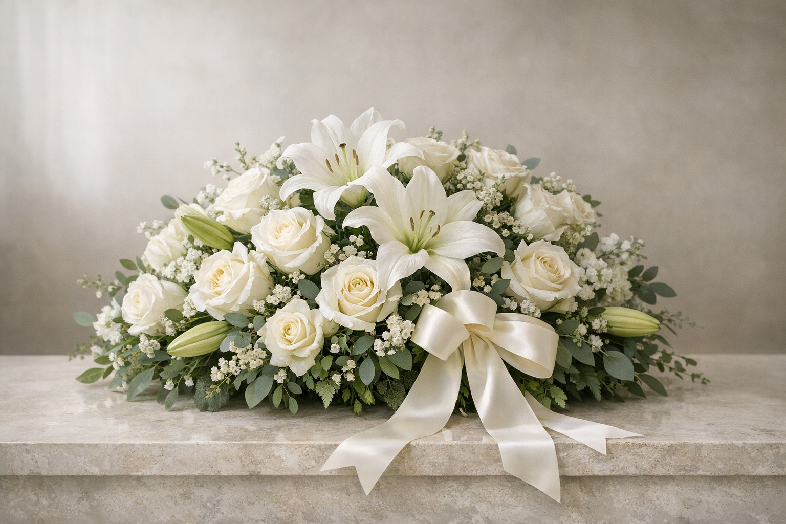 Arreglo floral sobrio para condolencias