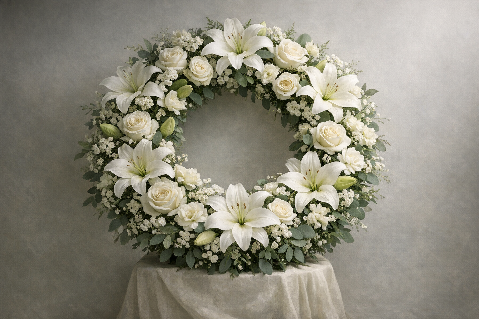 Corona de condolencia sobria y elegante