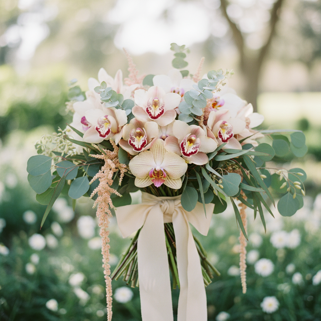 Ramo de novia con orquídeas